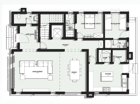 Ground floor plan - Asokoro duplex