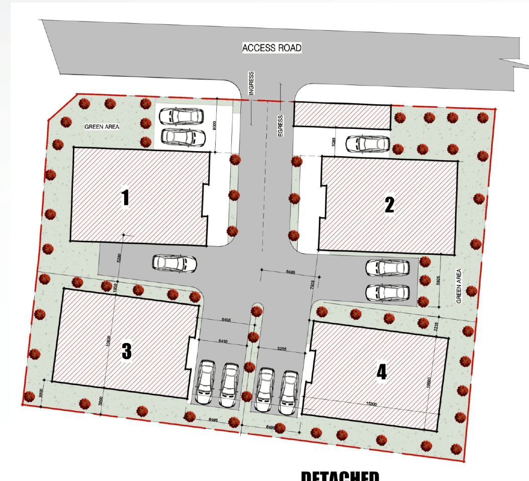 Asokoro District site plan showing 4 detached duplex plots
